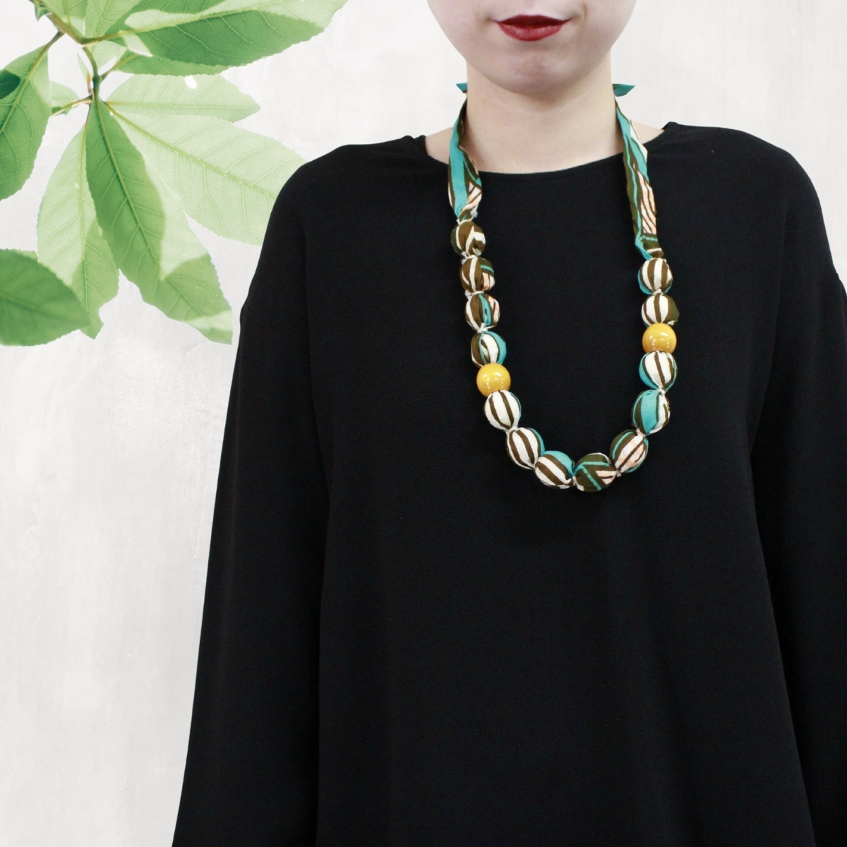 Sawa Sawa 送料無料 ファブリックネックレス 手作りキット サークル柄